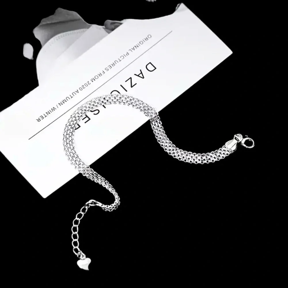 925 Sterling Silver Thick Chain Adjustable Bracelet New in Box